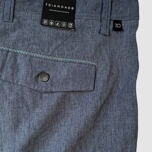 7Diamonds shorts men size 36 Velocity Performance Slate Grey hybrid Stretch NWT